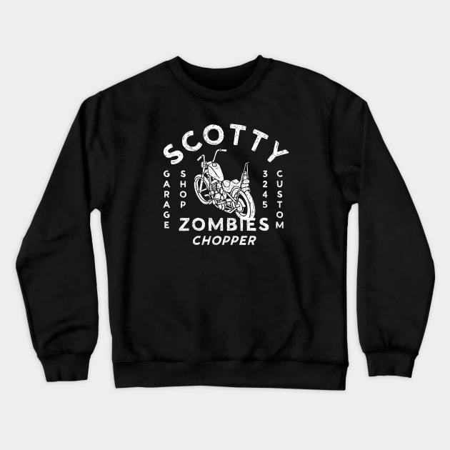 Scotty Zombies Chopper Crewneck Sweatshirt by Megflags